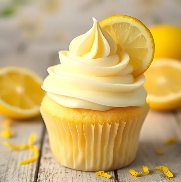 Lemon cupcake with lemon cream cheese frosting