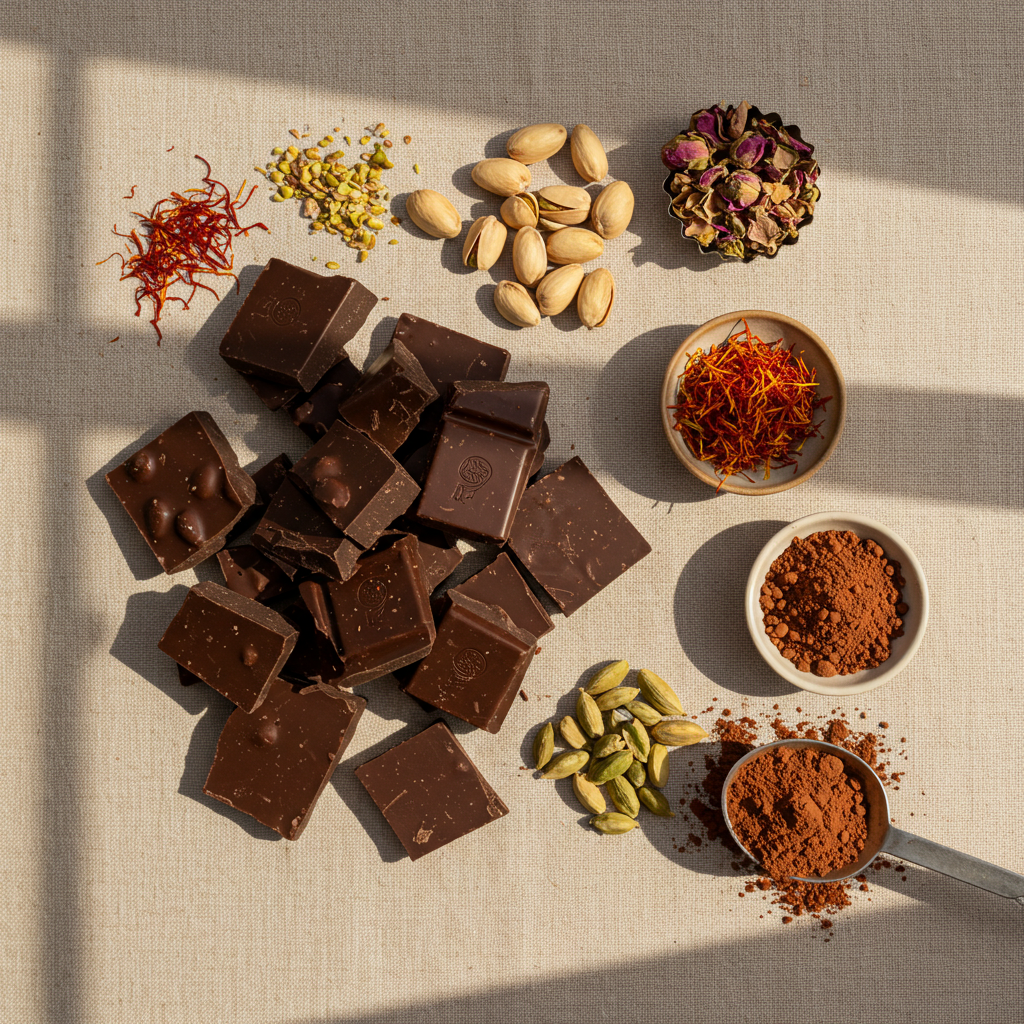 dubai-brownie-ingredients Ingredients for Dubai chocolate brownies